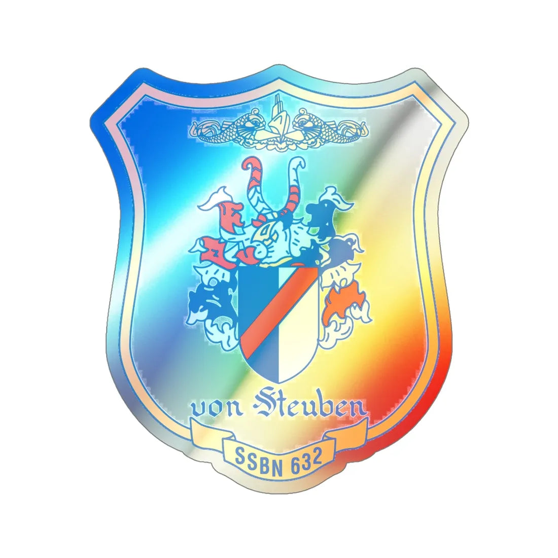 Von Steuben SSBN 632 (U.S. Navy) Holographic STICKER Die-Cut Vinyl Decal 5 Inch Holographic - The Sticker Space