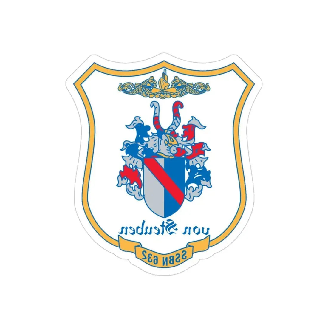 Von Steuben SSBN 632 (U.S. Navy) REVERSE PRINT Transparent Die-Cut STICKER 3 Inch Die-Cut Transparent - The Sticker Space