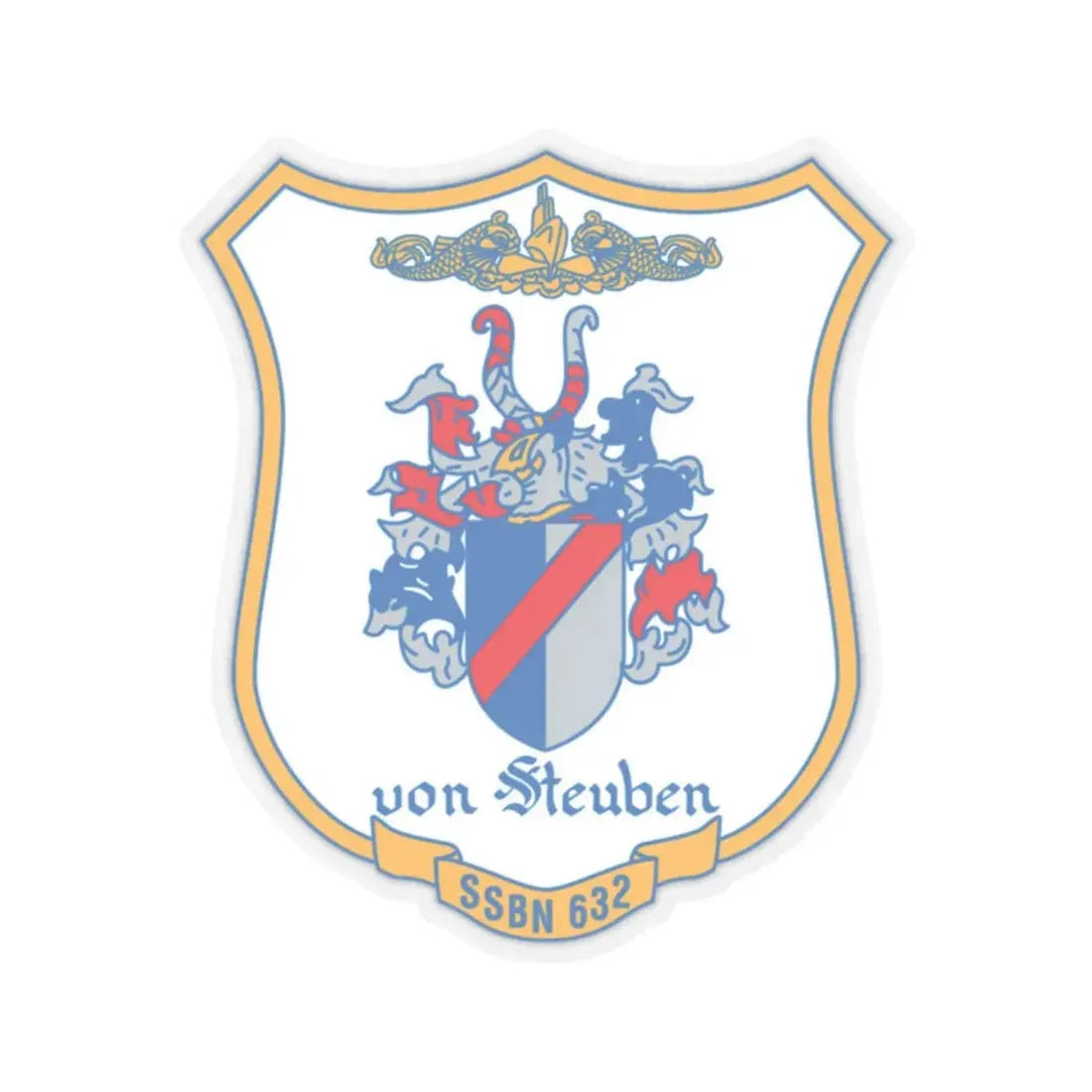 Von Steuben SSBN 632 (U.S. Navy) STICKER Vinyl Kiss-Cut Decal 2 Inch Transparent - The Sticker Space