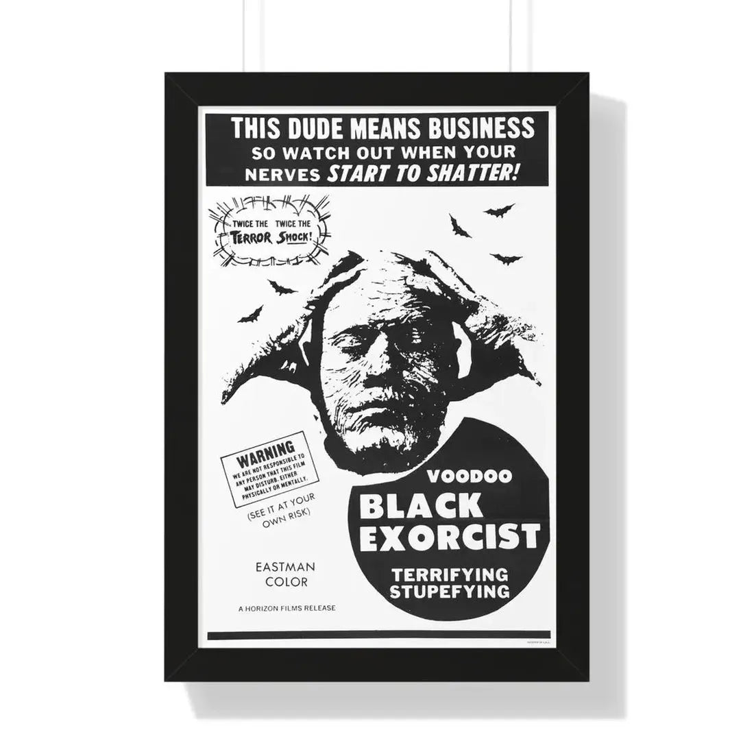 VOODOO BLACK EXORCIST 1974 - Framed Movie Poster 16″ x 24″ Black - The Sticker Space