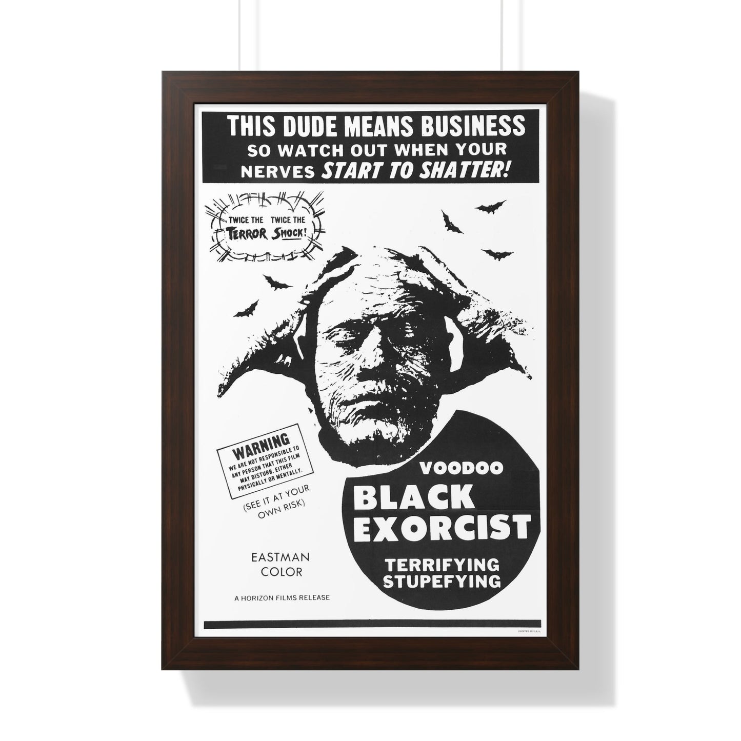 VOODOO BLACK EXORCIST 1974 - Framed Movie Poster-16″ x 24″-The Sticker Space