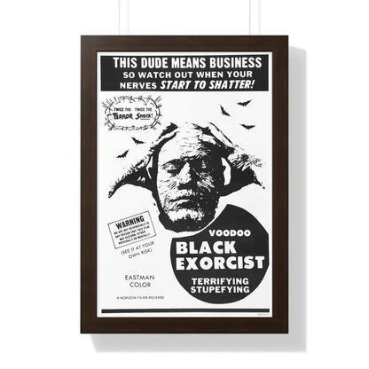 VOODOO BLACK EXORCIST 1974 - Framed Movie Poster 16″ x 24″ Walnut - The Sticker Space