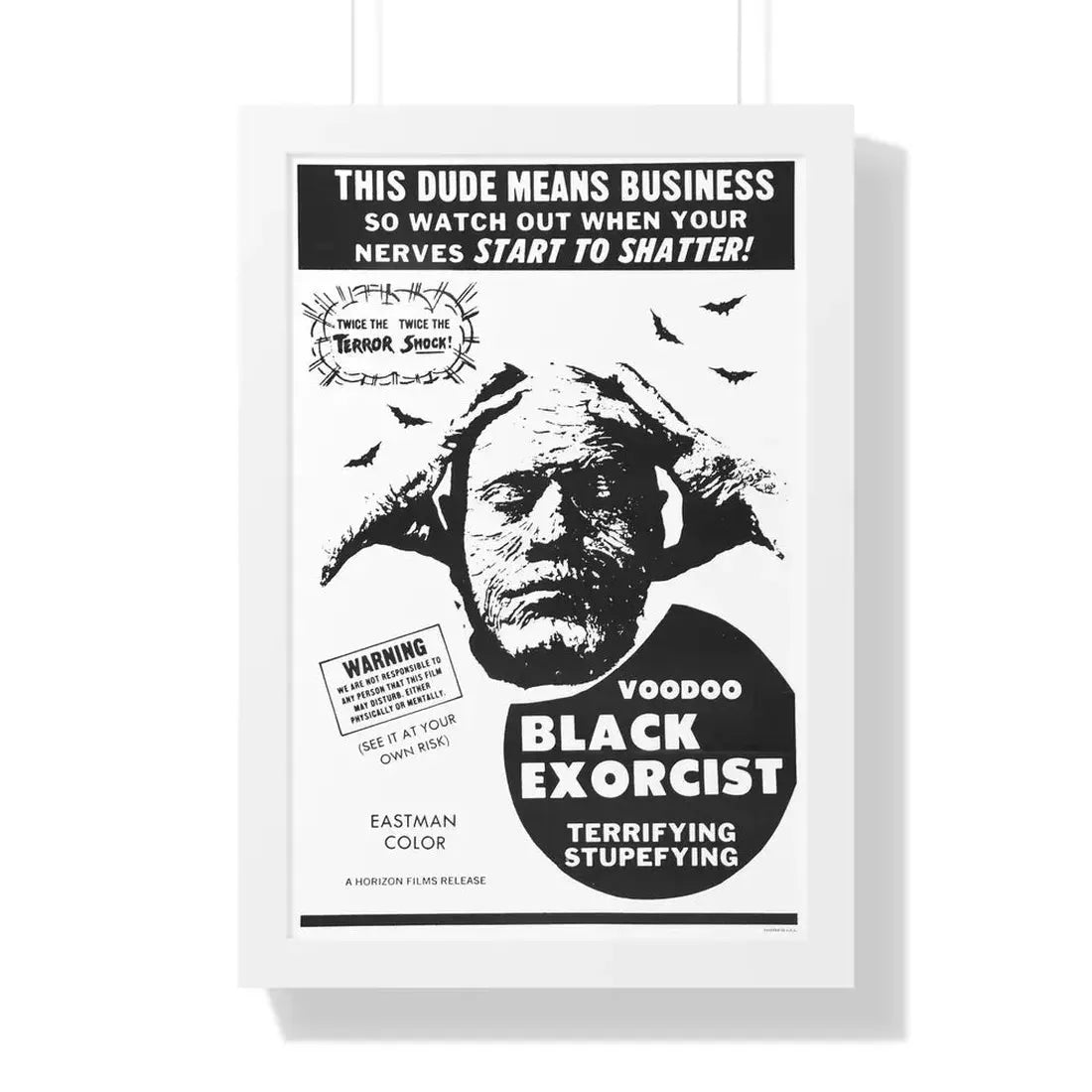 VOODOO BLACK EXORCIST 1974 - Framed Movie Poster 16″ x 24″ White - The Sticker Space