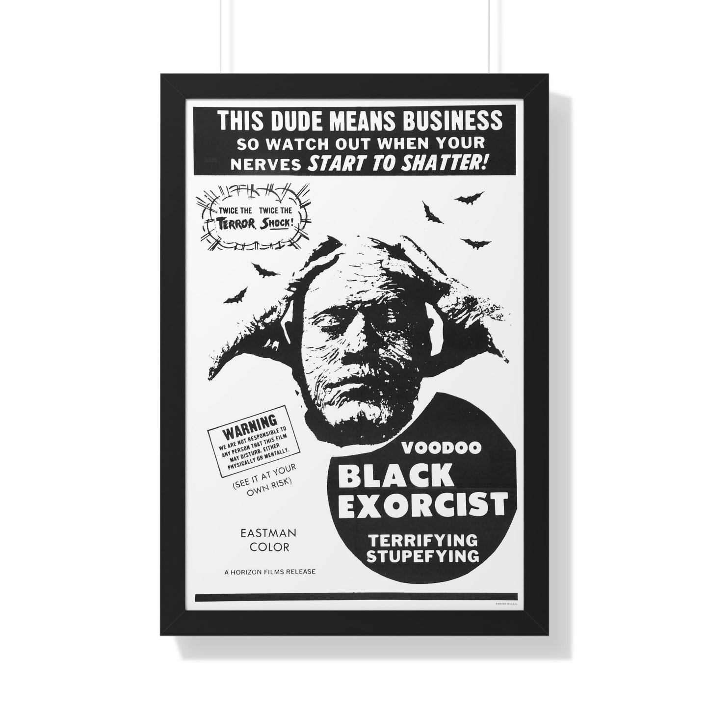 VOODOO BLACK EXORCIST 1974 - Framed Movie Poster-20" x 30"-The Sticker Space