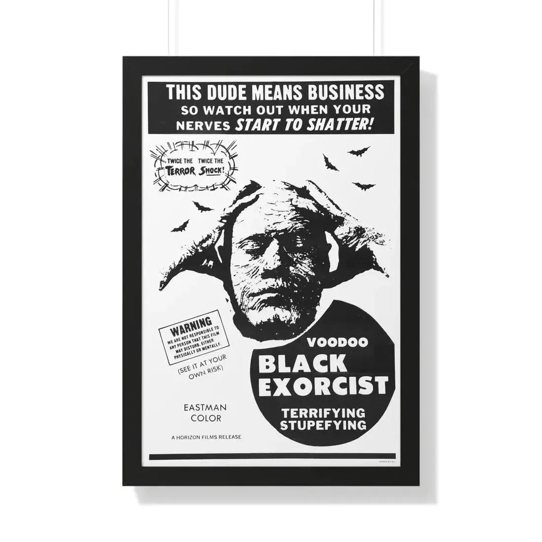 VOODOO BLACK EXORCIST 1974 - Framed Movie Poster 20" x 30" Black - The Sticker Space