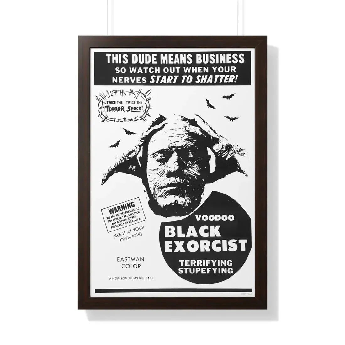 VOODOO BLACK EXORCIST 1974 - Framed Movie Poster 20" x 30" Walnut - The Sticker Space
