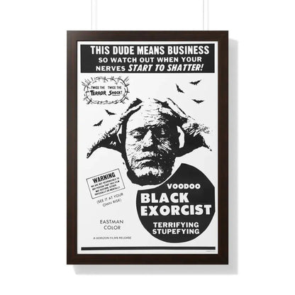 VOODOO BLACK EXORCIST 1974 - Framed Movie Poster 20" x 30" Walnut - The Sticker Space