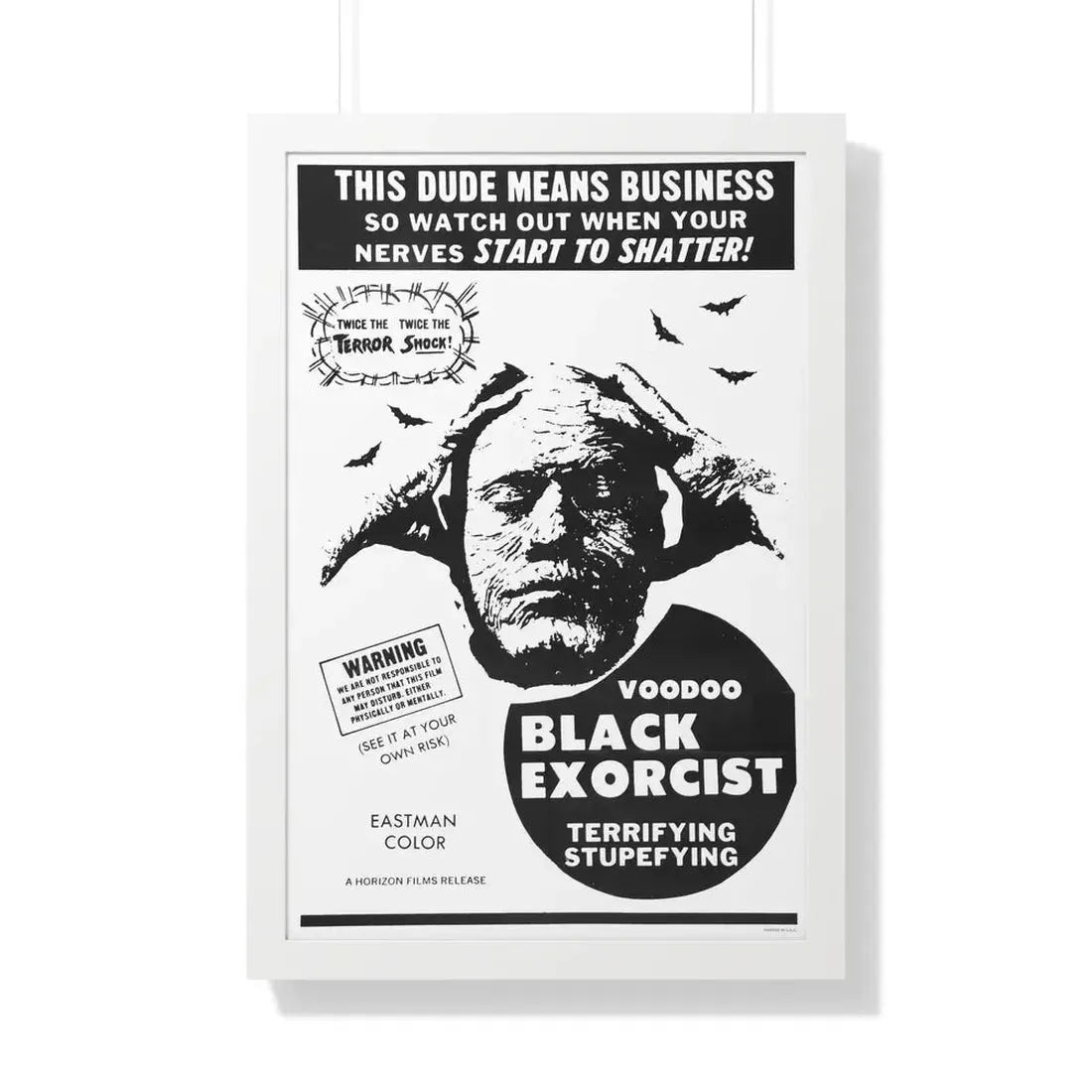 VOODOO BLACK EXORCIST 1974 - Framed Movie Poster 20" x 30" White - The Sticker Space