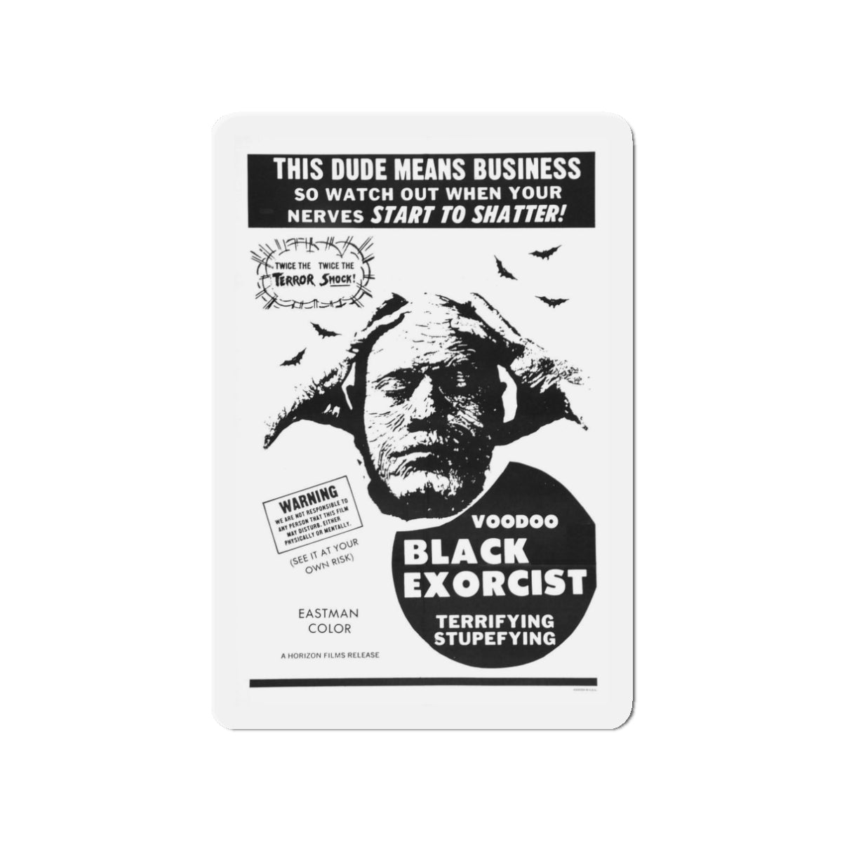 VOODOO BLACK EXORCIST 1974 Movie Poster - Refrigerator Magnet-3 Inch-The Sticker Space