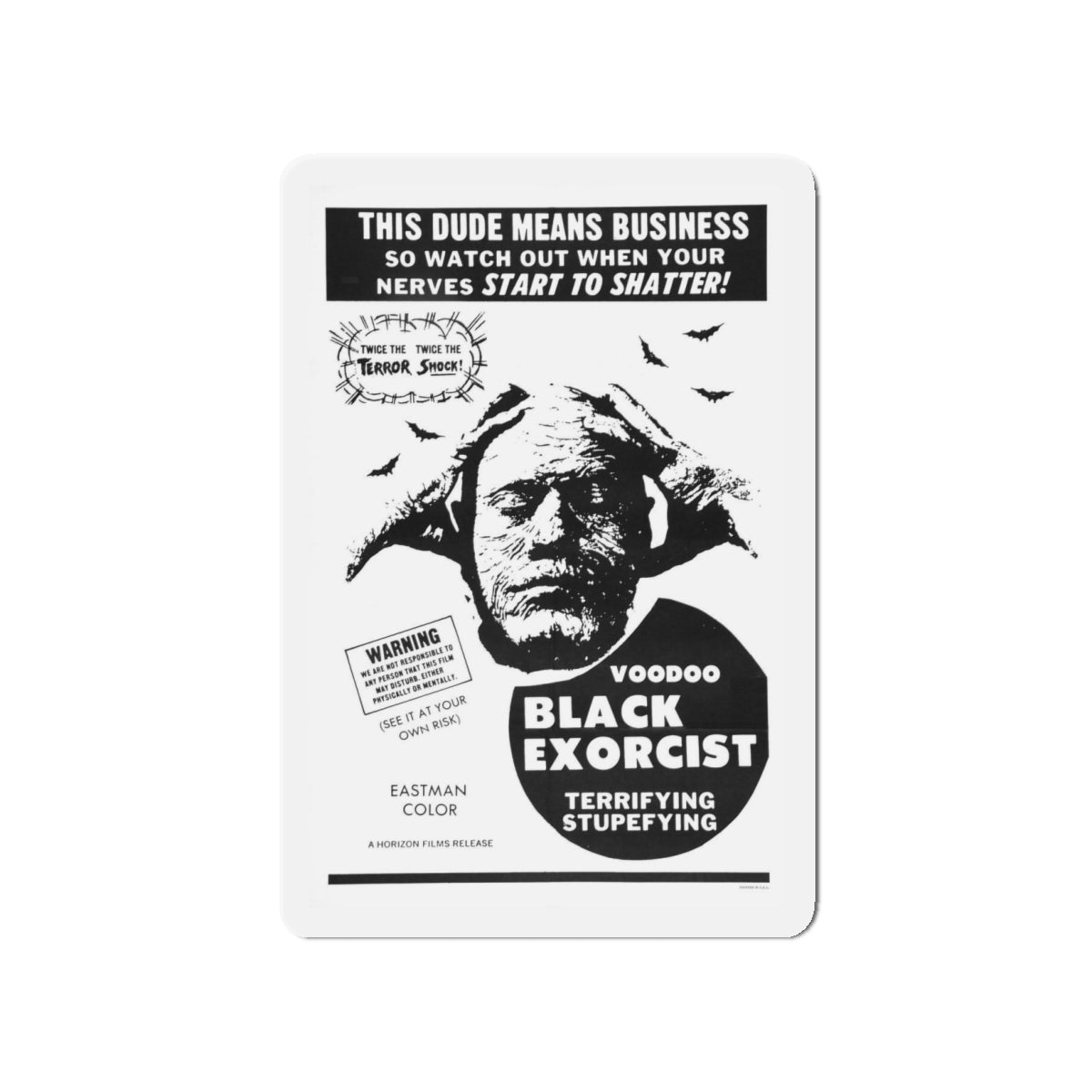 VOODOO BLACK EXORCIST 1974 Movie Poster - Refrigerator Magnet-4 Inch-The Sticker Space