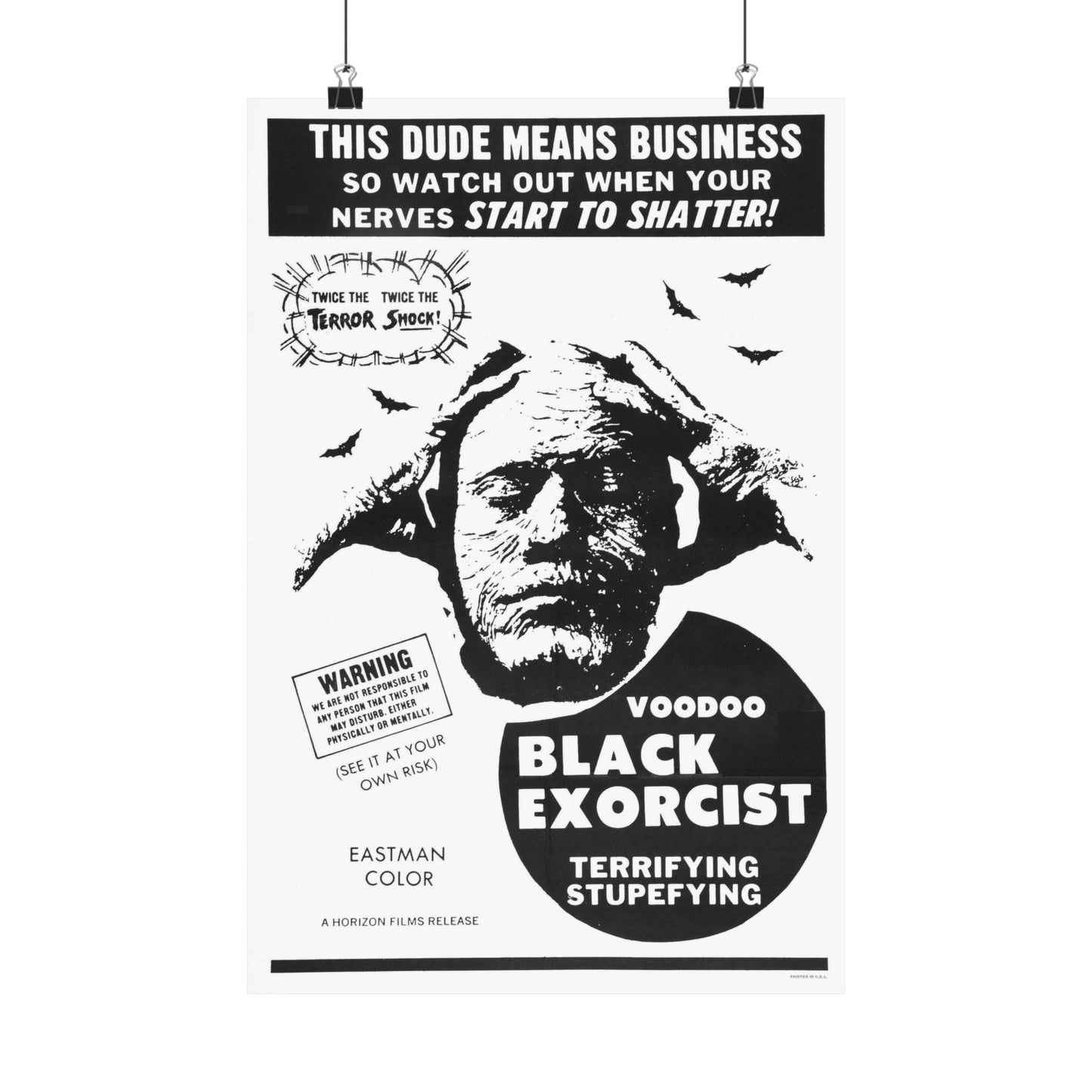 VOODOO BLACK EXORCIST 1974 - Paper Movie Poster-12″ x 18″-The Sticker Space