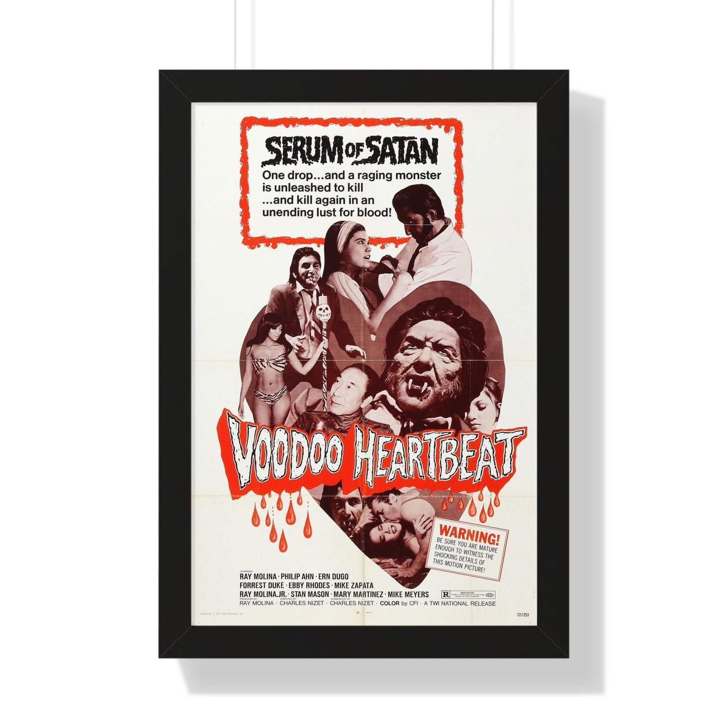 VOODOO HEARTBEAT 1973 - Framed Movie Poster-16″ x 24″-The Sticker Space