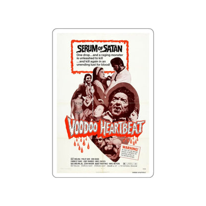 VOODOO HEARTBEAT 1973 Movie Poster STICKER Vinyl Die-Cut Decal 3 Inch - The Sticker Space