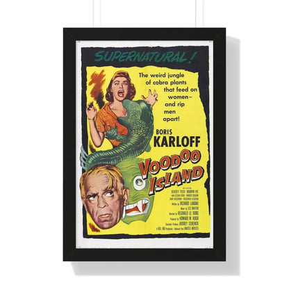VOODOO ISLAND 1957 - Framed Movie Poster 16″ x 24″ Black - The Sticker Space