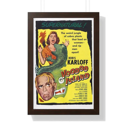 VOODOO ISLAND 1957 - Framed Movie Poster 16″ x 24″ Walnut - The Sticker Space