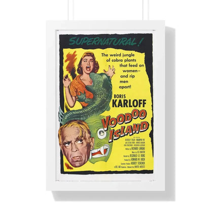 VOODOO ISLAND 1957 - Framed Movie Poster 16″ x 24″ White - The Sticker Space