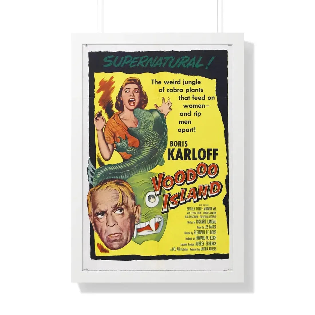VOODOO ISLAND 1957 - Framed Movie Poster 20" x 30" White - The Sticker Space