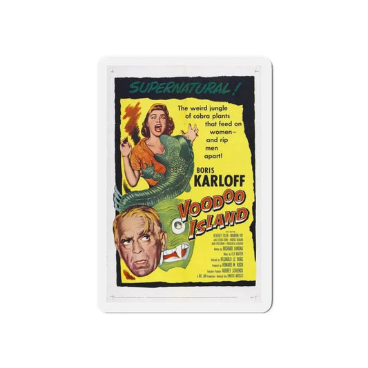 VOODOO ISLAND 1957 Movie Poster - Refrigerator Magnet 6 Inch Die-Cut - The Sticker Space
