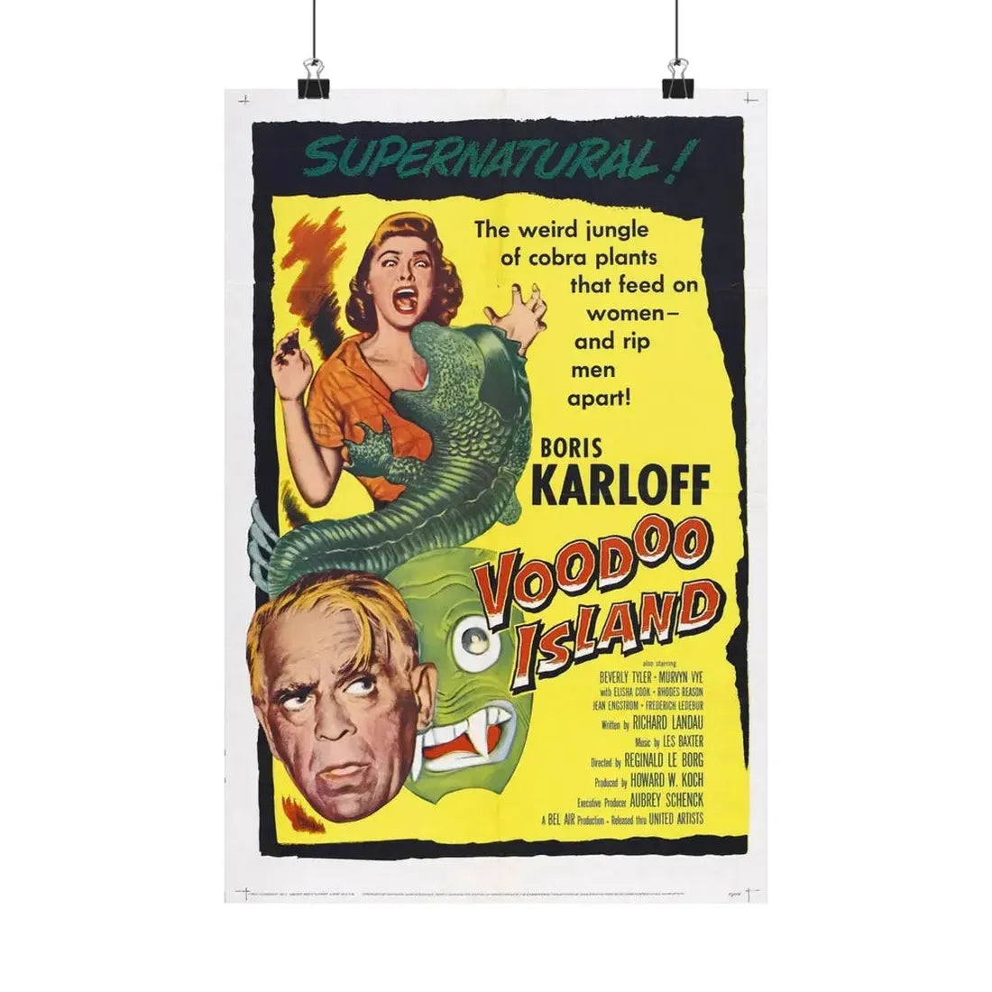VOODOO ISLAND 1957 - Paper Movie Poster 12″ x 18″ Matte - The Sticker Space