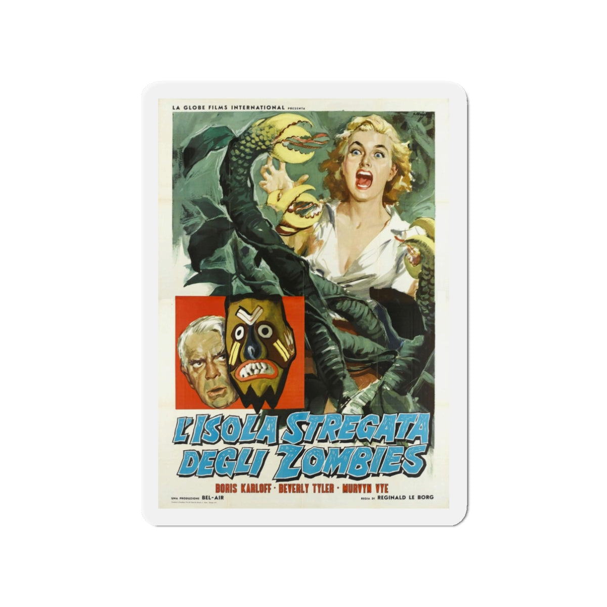 VOODOO ISLAND (ITALIAN) 1957 Movie Poster - Refrigerator Magnet-3 Inch-The Sticker Space