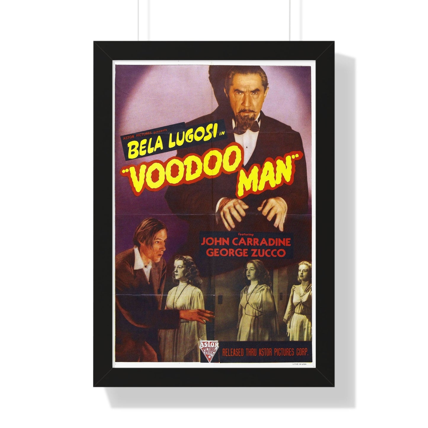 VOODOO MAN 1944 - Framed Movie Poster-16″ x 24″-The Sticker Space