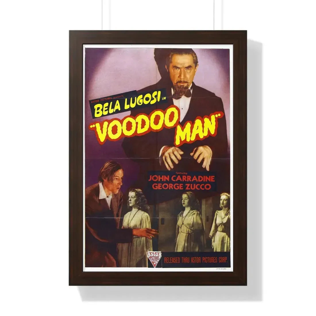 VOODOO MAN 1944 - Framed Movie Poster 16″ x 24″ Walnut - The Sticker Space