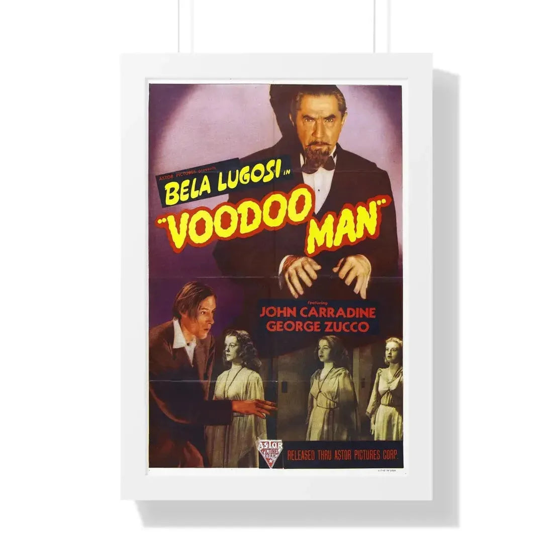 VOODOO MAN 1944 - Framed Movie Poster 16″ x 24″ White - The Sticker Space