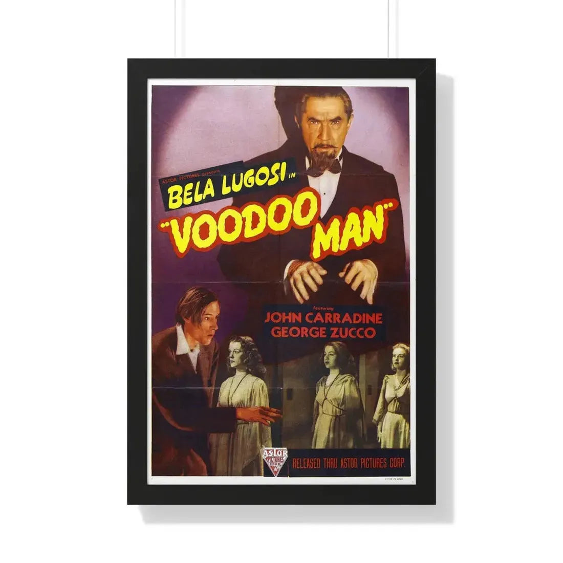 VOODOO MAN 1944 - Framed Movie Poster 20" x 30" Black - The Sticker Space