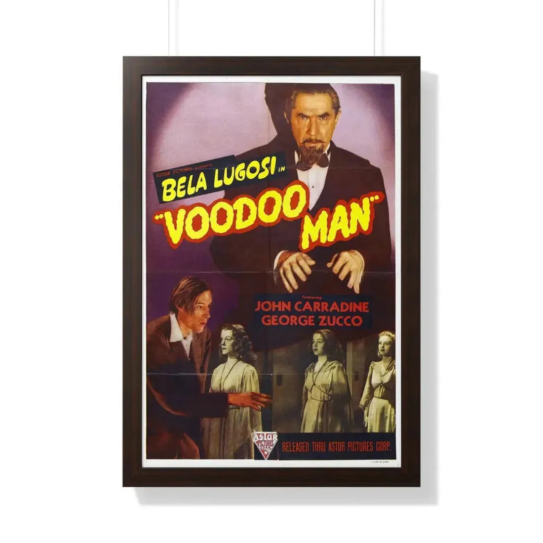 VOODOO MAN 1944 - Framed Movie Poster 20" x 30" Walnut - The Sticker Space