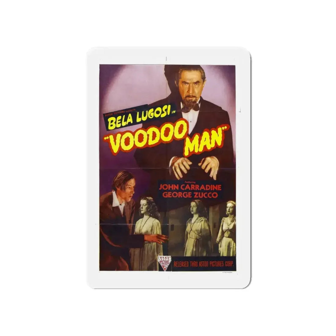 VOODOO MAN 1944 Movie Poster - Refrigerator Magnet 4 Inch Die-Cut - The Sticker Space