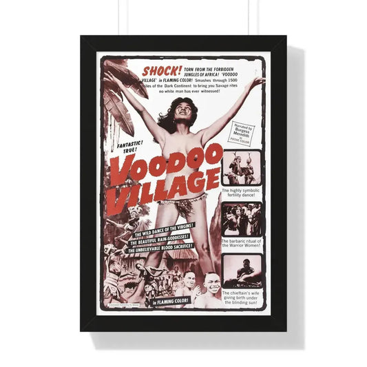 VOODOO VILLAGE 1958 - Framed Movie Poster 16″ x 24″ Black - The Sticker Space
