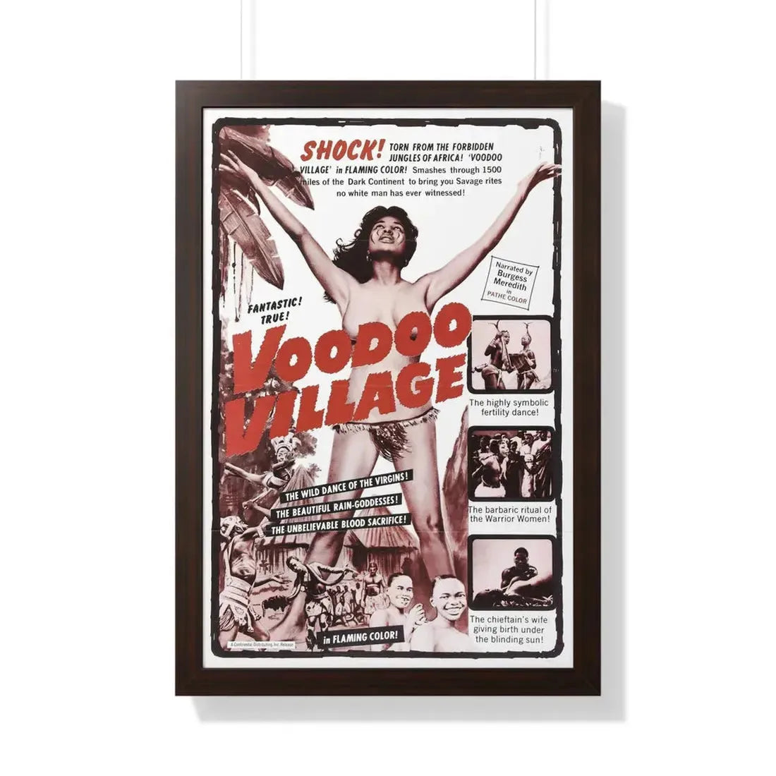 VOODOO VILLAGE 1958 - Framed Movie Poster 20" x 30" Walnut - The Sticker Space