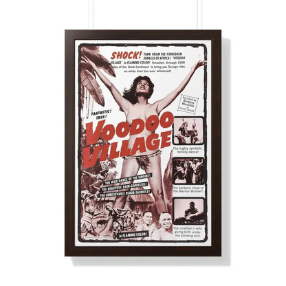 VOODOO VILLAGE 1958 - Framed Movie Poster 20" x 30" Walnut - The Sticker Space