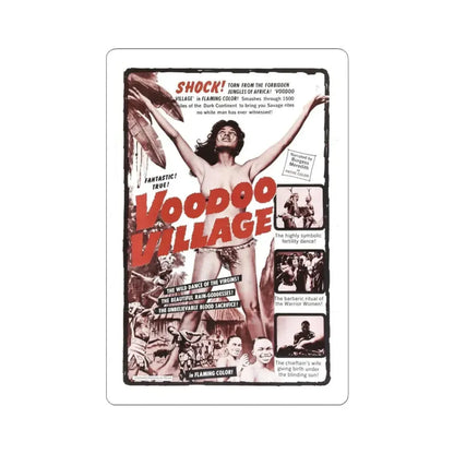 VOODOO VILLAGE 1958 Movie Poster - STICKER Vinyl Kiss-Cut Decal 3 Inch White - The Sticker Space