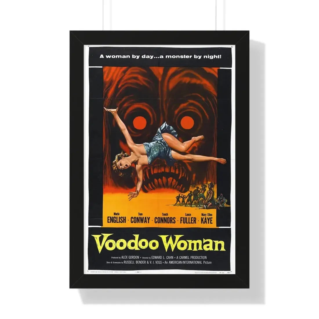 VOODOO WOMAN 1957 - Framed Movie Poster 16″ x 24″ Black - The Sticker Space