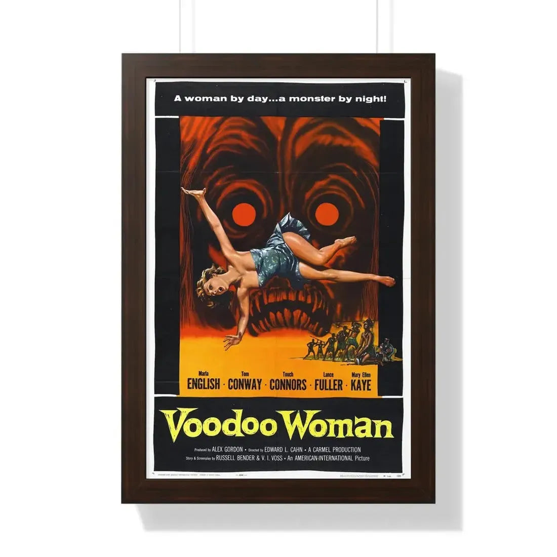VOODOO WOMAN 1957 - Framed Movie Poster 16″ x 24″ Walnut - The Sticker Space