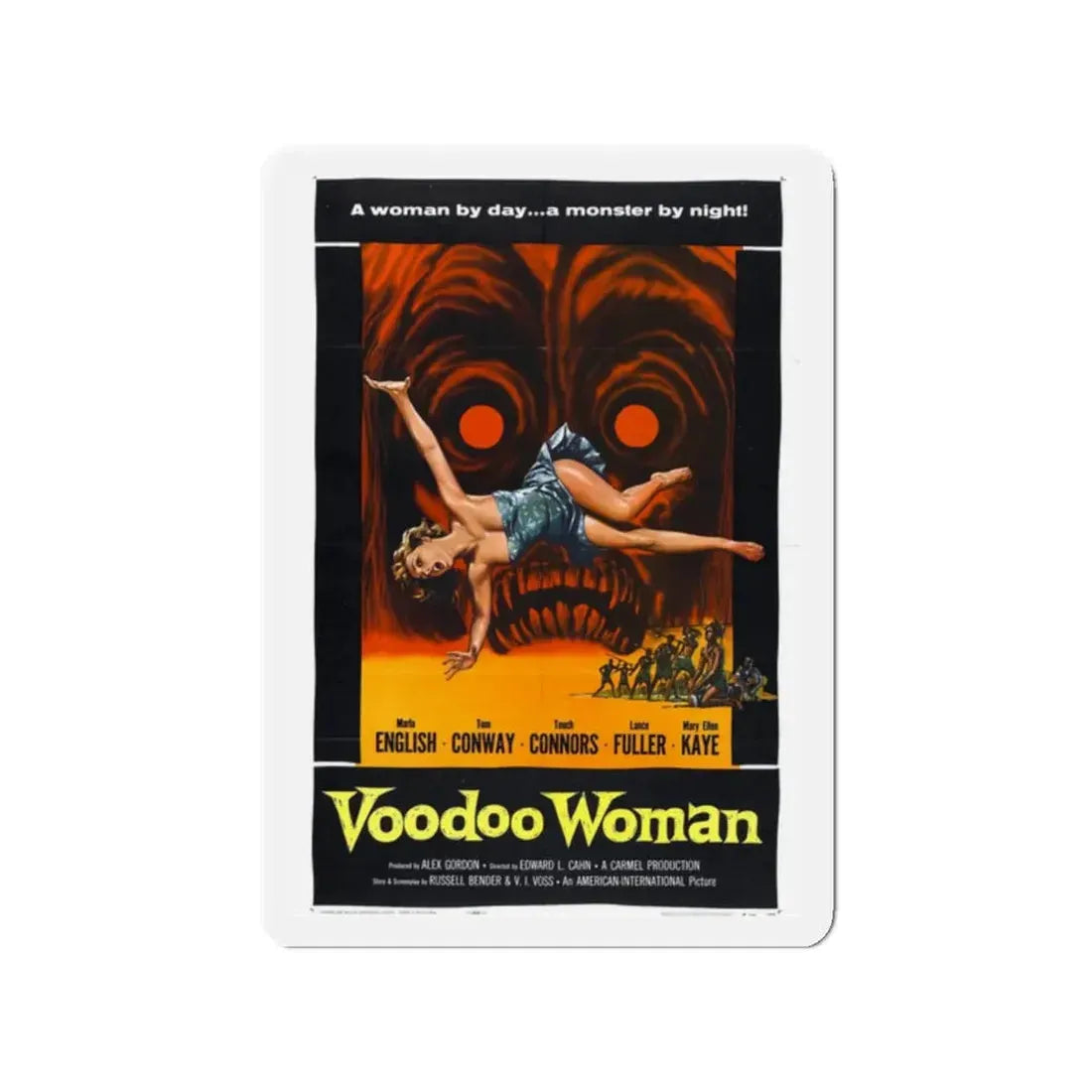 VOODOO WOMAN 1957 Movie Poster - Refrigerator Magnet 2 Inch Die-Cut - The Sticker Space