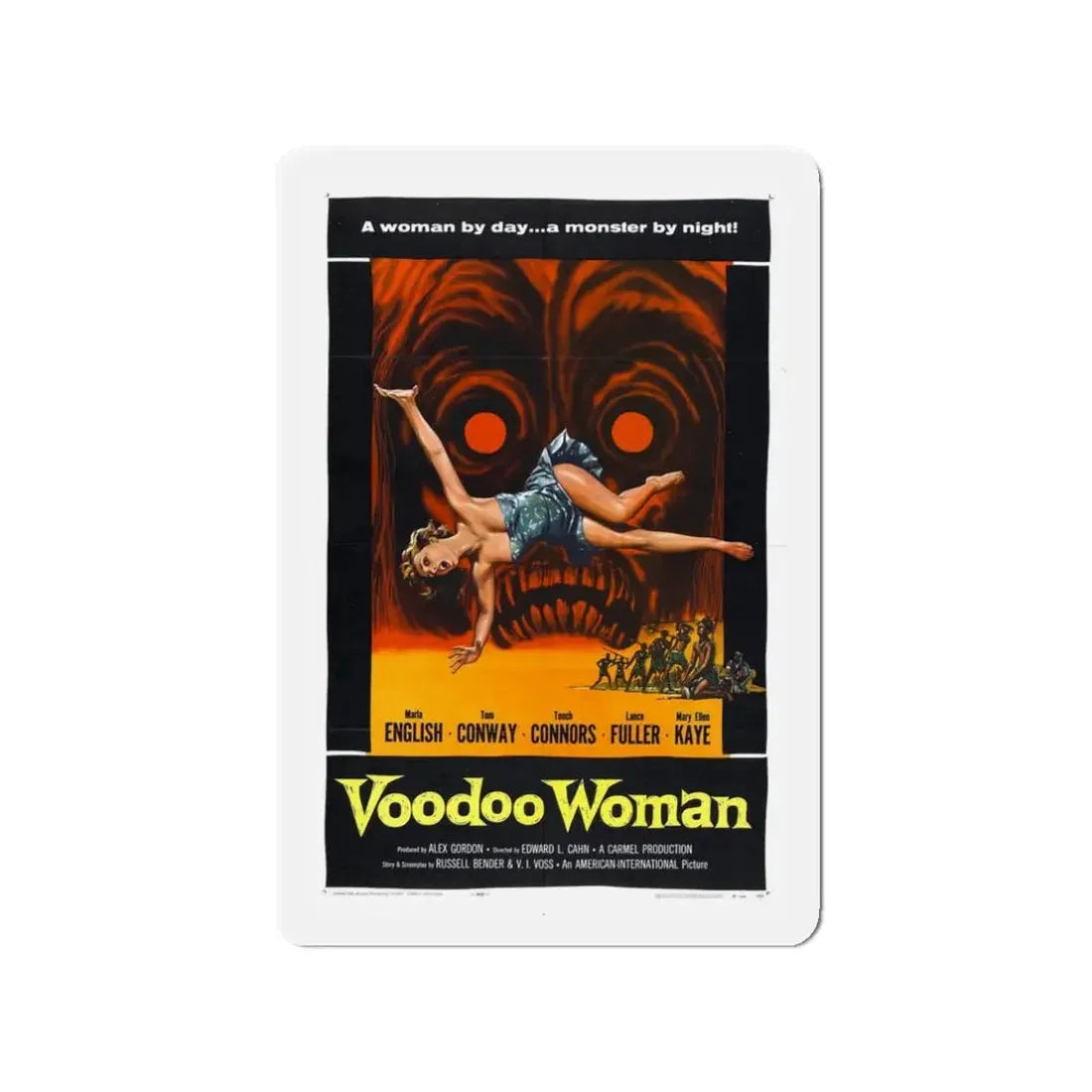 VOODOO WOMAN 1957 Movie Poster - Refrigerator Magnet 3 Inch Die-Cut - The Sticker Space