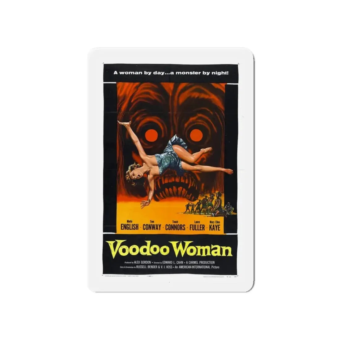 VOODOO WOMAN 1957 Movie Poster - Refrigerator Magnet 4 Inch Die-Cut - The Sticker Space