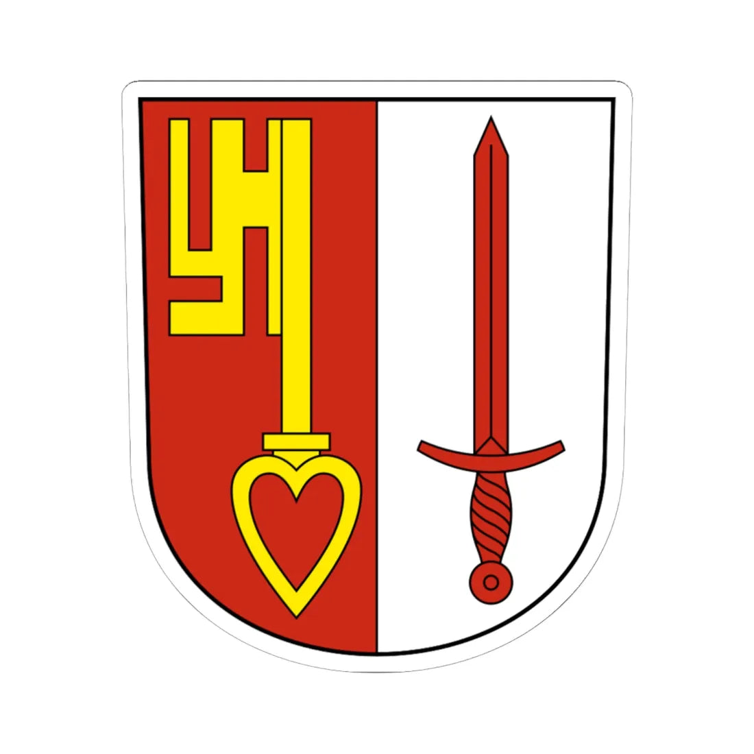 Vorderthal-blazon (Switzerland) (Coat of Arms) STICKER Vinyl Kiss-Cut Decal 6 Inch White - The Sticker Space