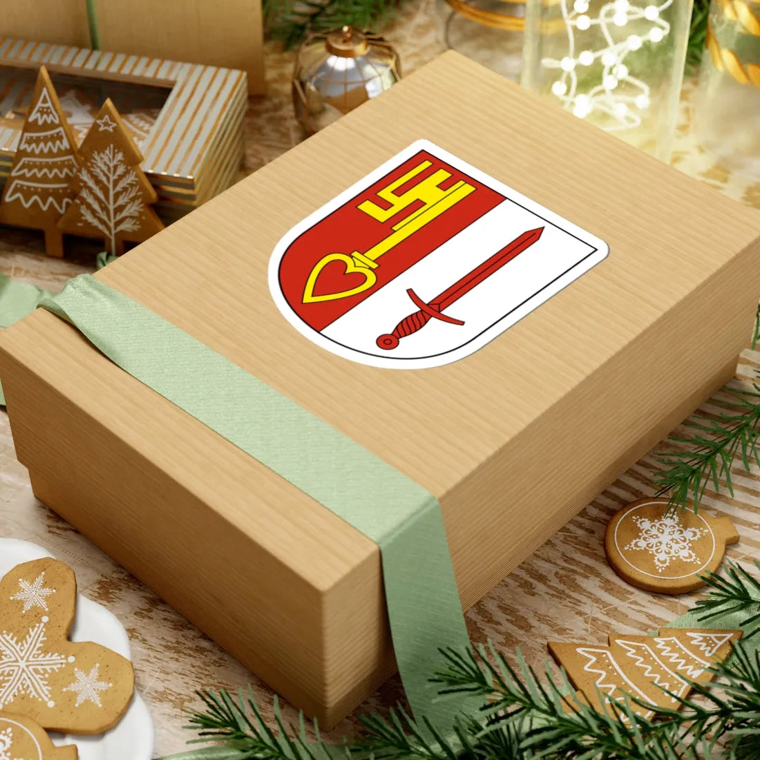 Vorderthal-blazon (Switzerland) (Coat of Arms) STICKER Vinyl Kiss-Cut Decal - The Sticker Space