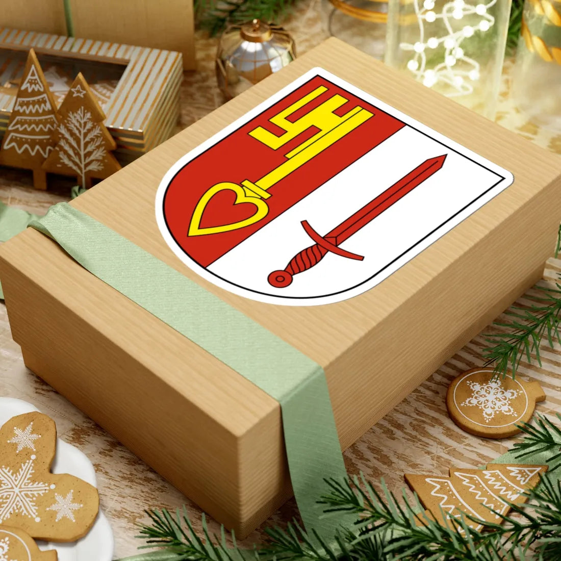 Vorderthal-blazon (Switzerland) (Coat of Arms) STICKER Vinyl Kiss-Cut Decal - The Sticker Space