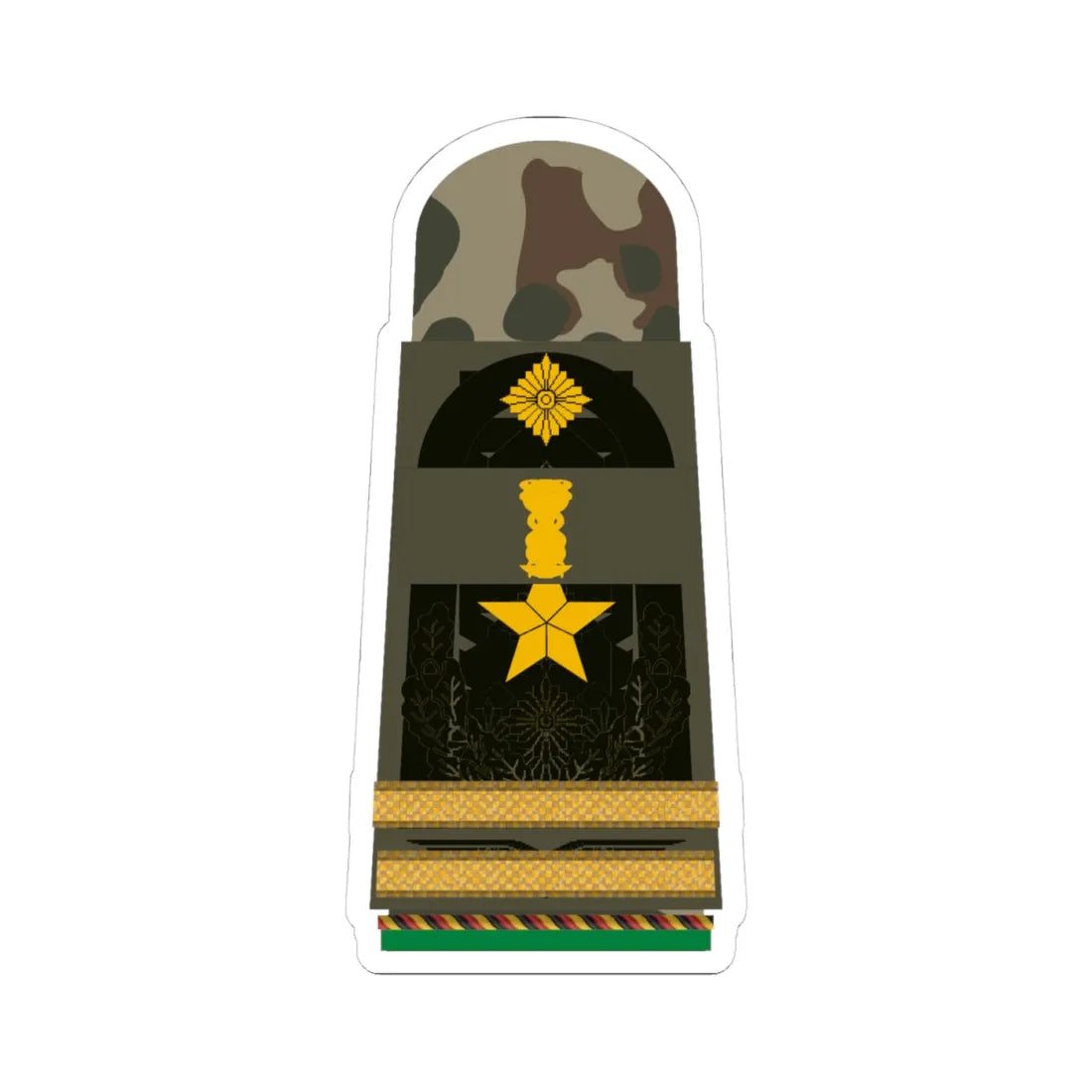 Vorlage TL 8455 0009 Dienstgradabzeichen Aufschiebeschlaufen gewebt für Kampfbekleidung (Military Rank) STICKER Vinyl Kiss-Cut Decal 4 Inch White - The Sticker Space