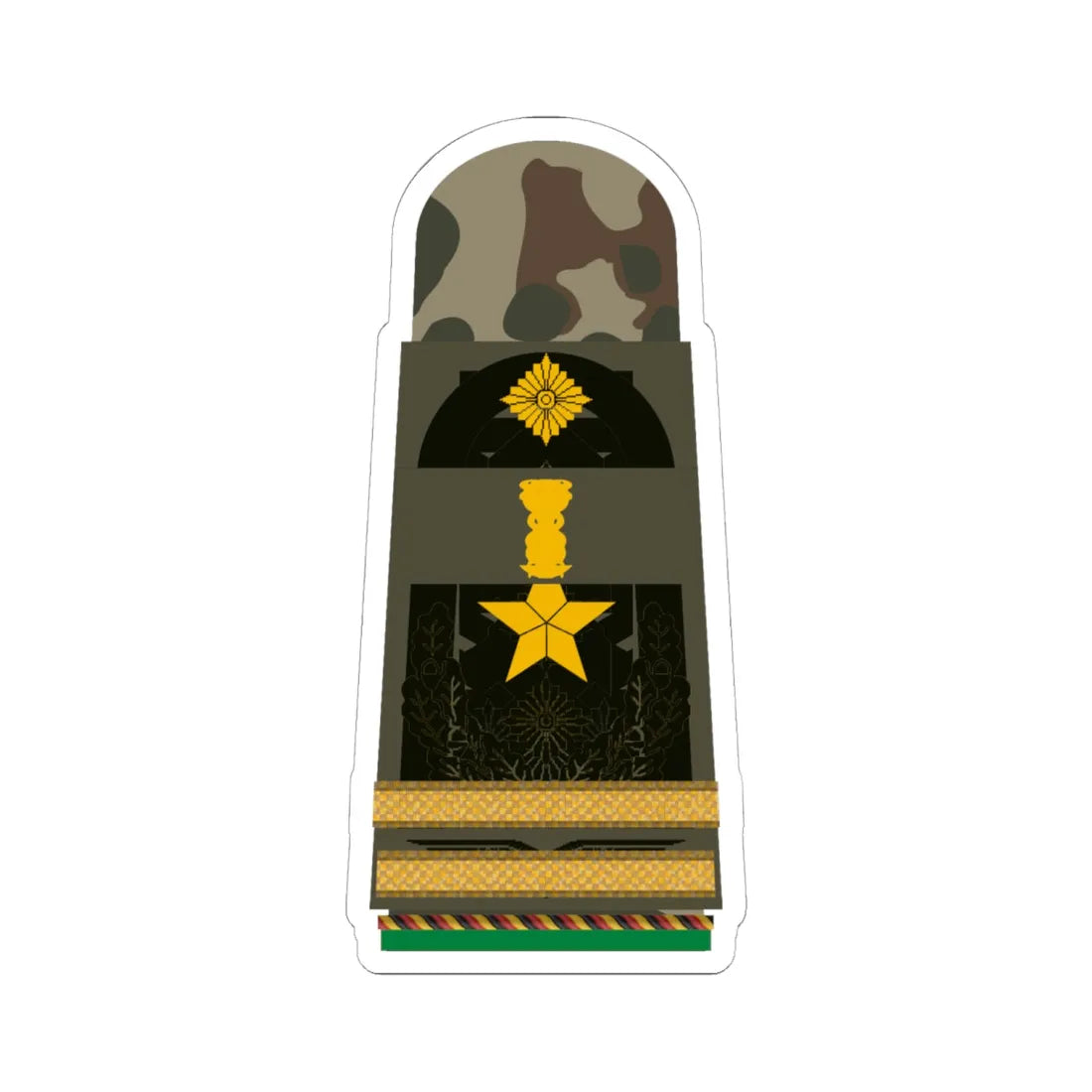 Vorlage TL 8455 0009 Dienstgradabzeichen Aufschiebeschlaufen gewebt für Kampfbekleidung (Military Rank) STICKER Vinyl Kiss-Cut Decal 6 Inch White - The Sticker Space