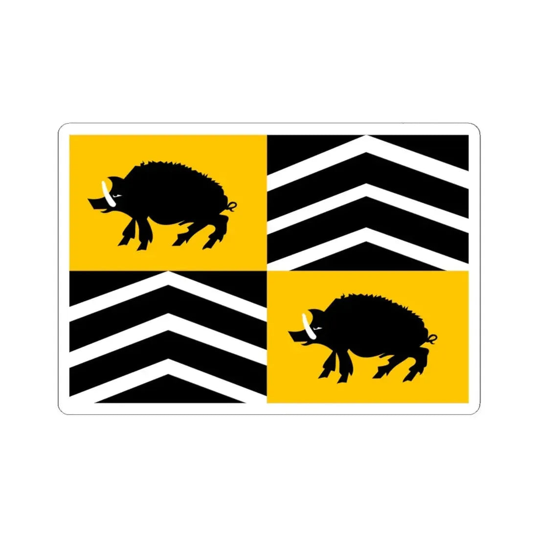 Vorselaar vlag (Belgium) STICKER Vinyl Kiss-Cut Decal 6 Inch White - The Sticker Space