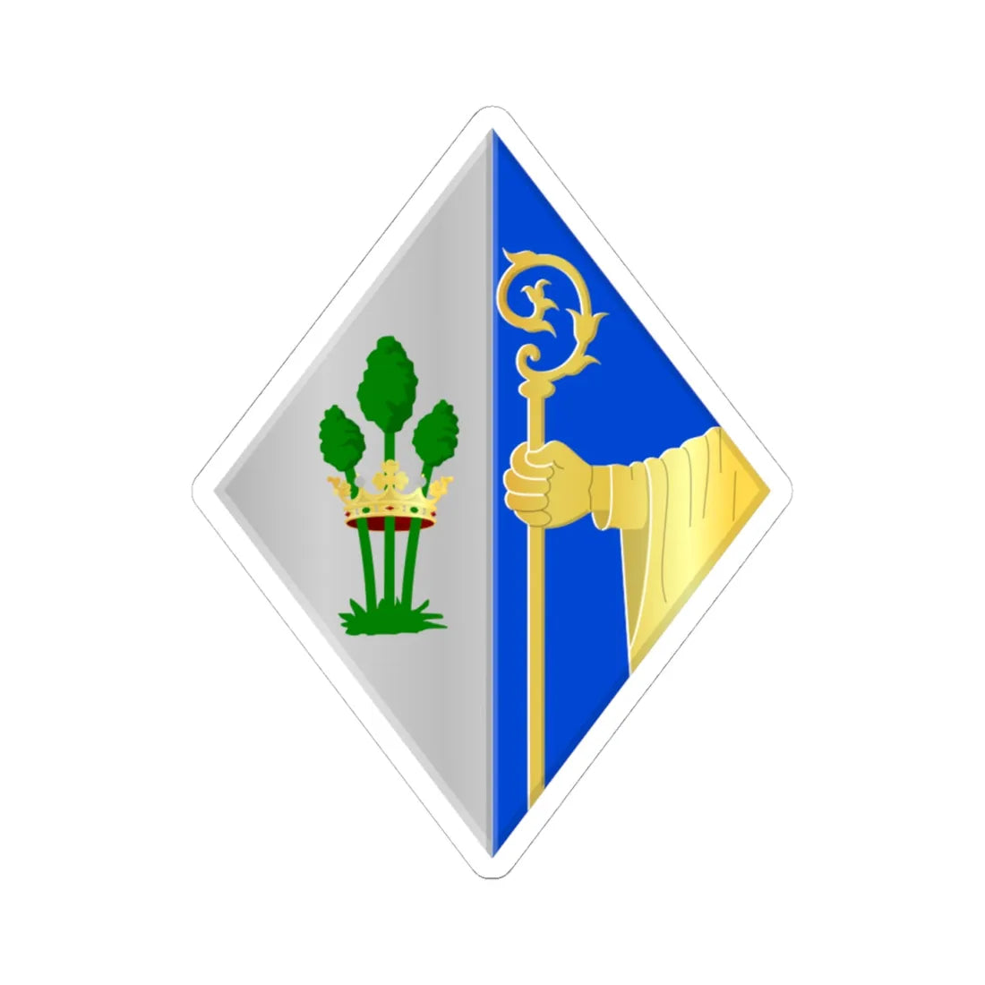 Vorst-Forest wapen (Belgium) (Coat of Arms) STICKER Vinyl Kiss-Cut Decal 4 Inch White - The Sticker Space