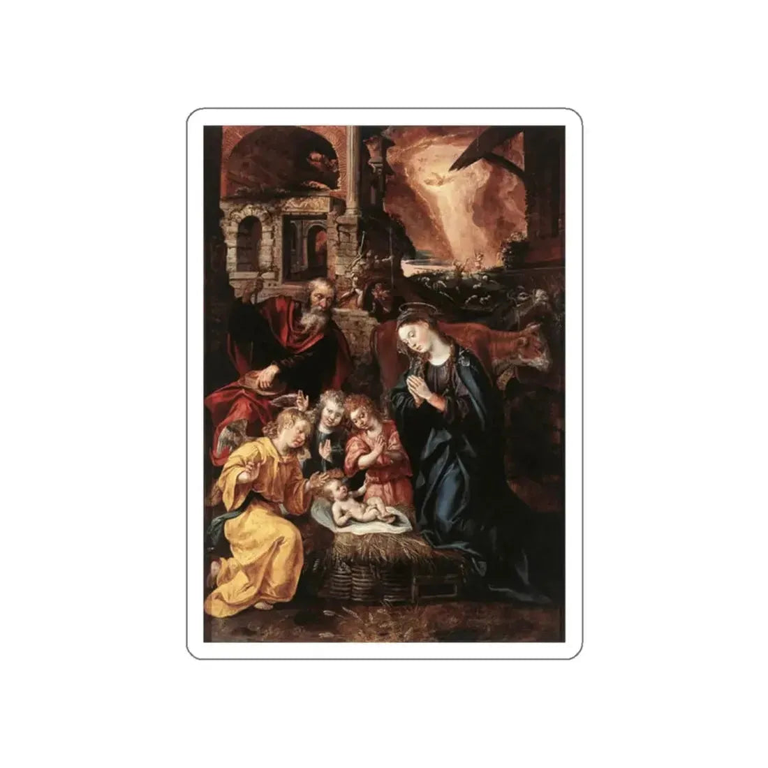 VOS, Marten de - Nativity (Artwork) STICKER Vinyl Die-Cut Decal White Die-Cut 2 Inch - The Sticker Space