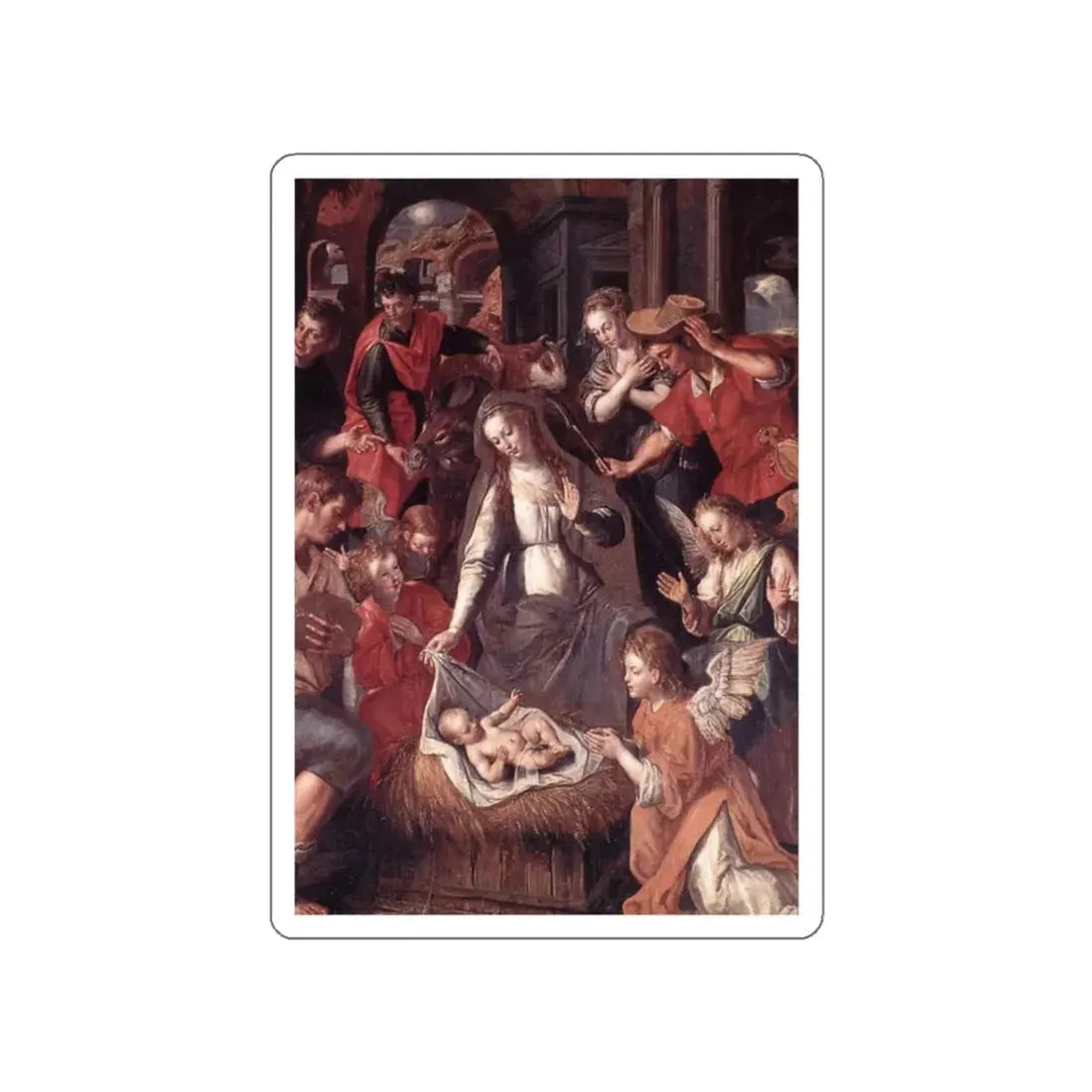 VOS, Marten de - Scene from the Life of the Virgin (Artwork) STICKER Vinyl Die-Cut Decal White Die-Cut 2 Inch - The Sticker Space