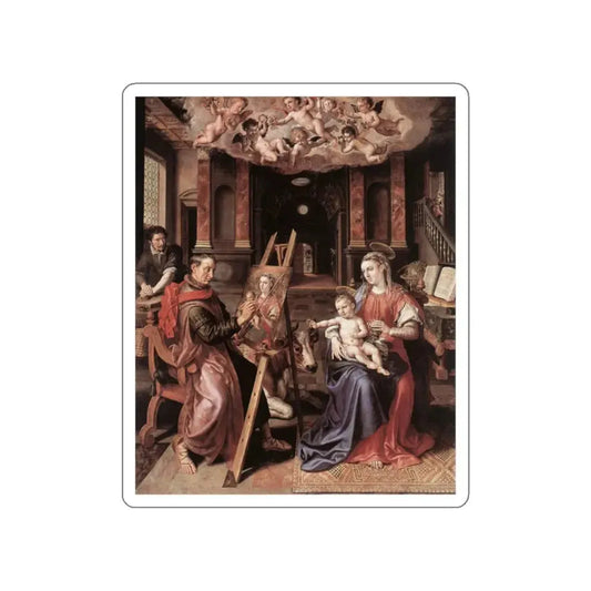 VOS, Marten de - St Luke Painting the Virgin Mary (Artwork) STICKER Vinyl Die-Cut Decal White Die-Cut 2 Inch - The Sticker Space