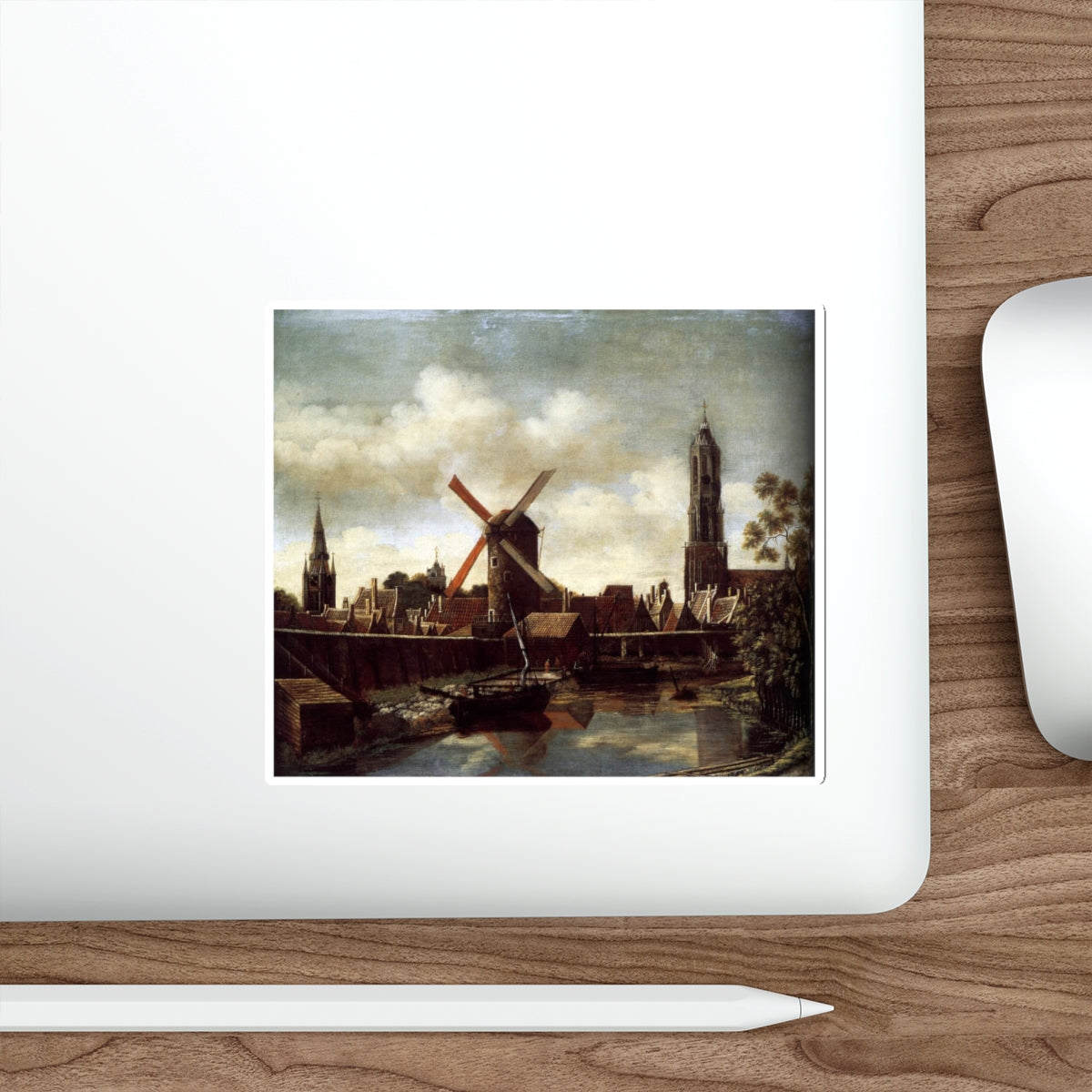 VOSMAER, Daniel - The Harbour of Delft (Artwork) STICKER Vinyl Die-Cut Decal-The Sticker Space